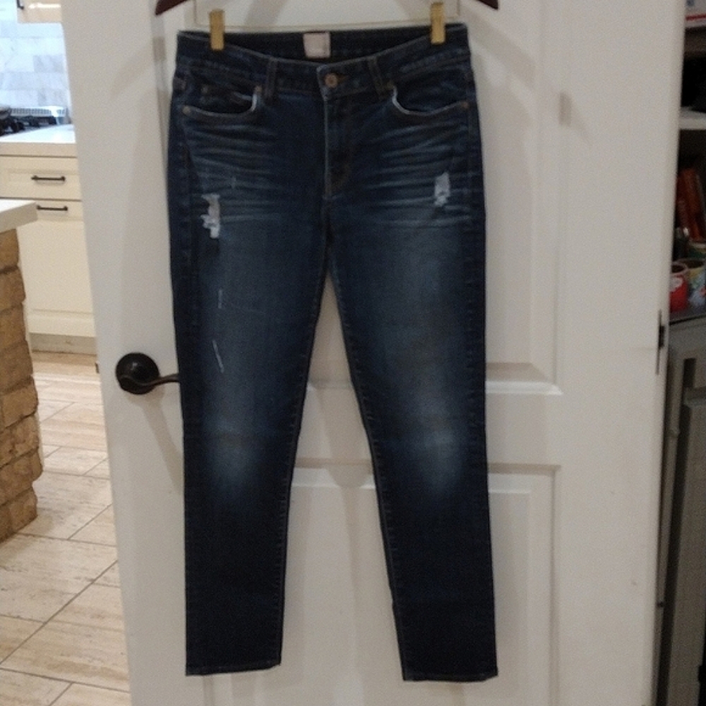 Rich and Skinny Distressed Jeans Size 27 Dark Wash